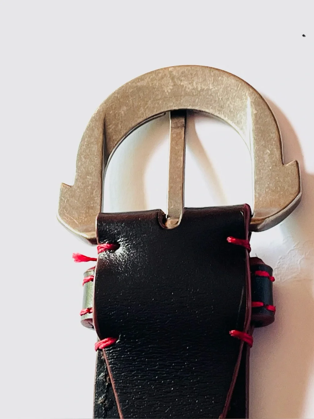 True Religion Red Big T Leather Belt